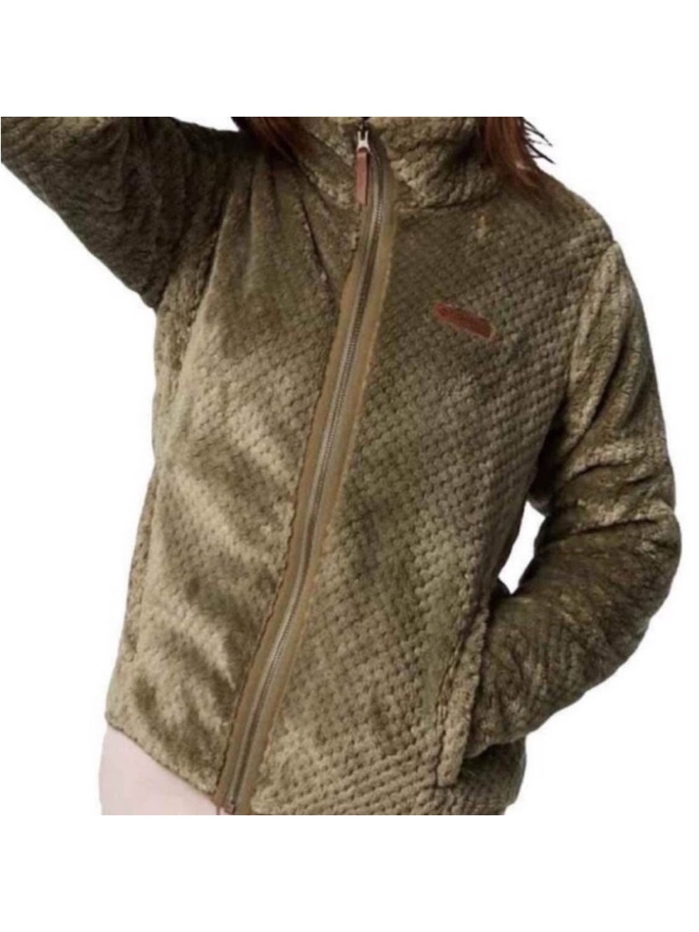 Columbia Fireside II Sherpa Full Zip Olive Green Fleece L